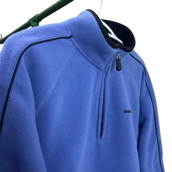 MONDETTA SPORT Blue Quarter-Zip Fleece Pullover Athleisure Sweater size Medium - Picture 3 of 9